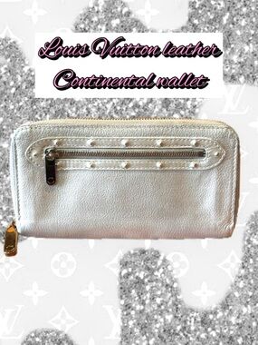 Louis Vuitton, authentic leather, Continental wallet, silver vintage 2007!
